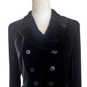 Lauren Ralph Lauren | Silk Blend Black Velvet Double Breasted Jacket Y2K Size 4